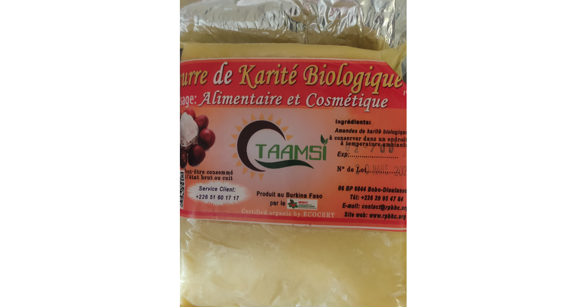 BEURRE DE KARITE BIOLOGIQUE TAAMSI ALIMENTAIRE ET COSMETIQUE 1KG — free download